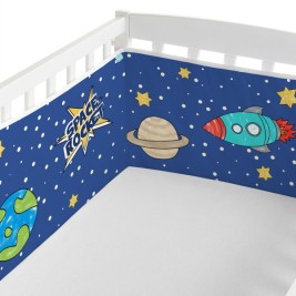 Протектор за ясла HappyFriday Mr Fox Space rocket  Многоцветен 210 x 40 cm