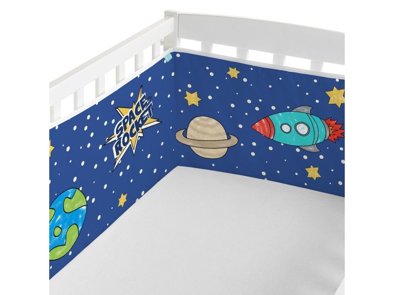 Протектор за ясла HappyFriday Mr Fox Space rocket  Многоцветен 210 x 40 cm