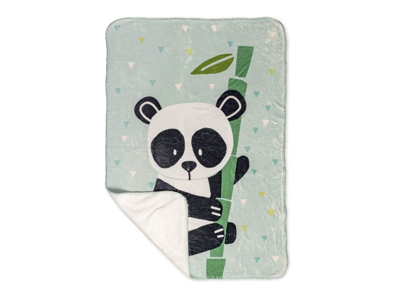 Одеяло HappyFriday Moshi Moshi Panda Garden Blue Многоцветен Микрофибър 110 x 140 cm