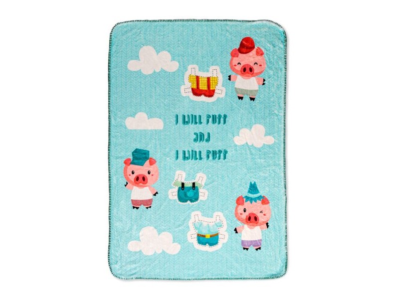 Одеяло HappyFriday Mr Fox Piggys Многоцветен Микрофибър 110 x 140 cm