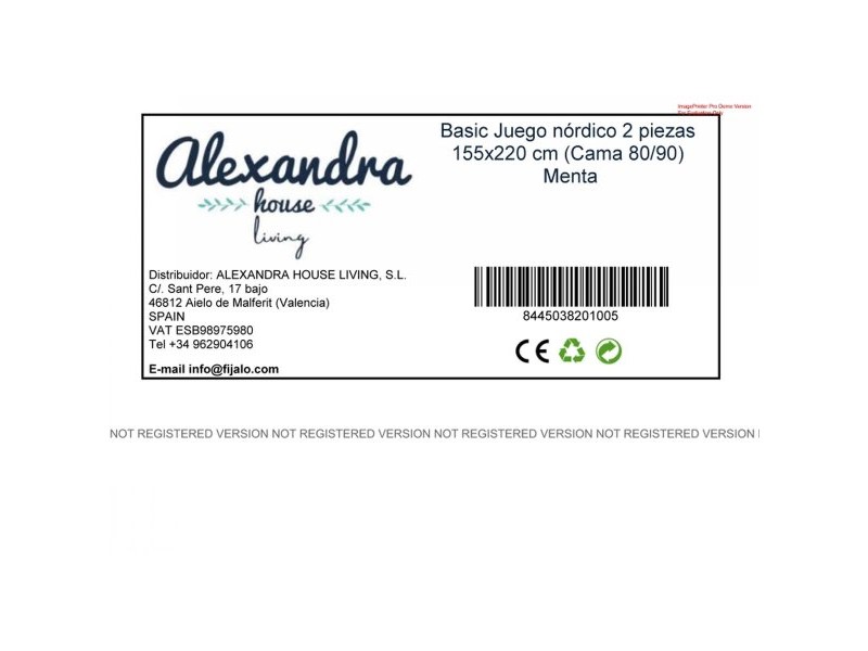 Комплект покривка за завивка HappyFriday Basic Kids Мента 80/90 легло 2 Части