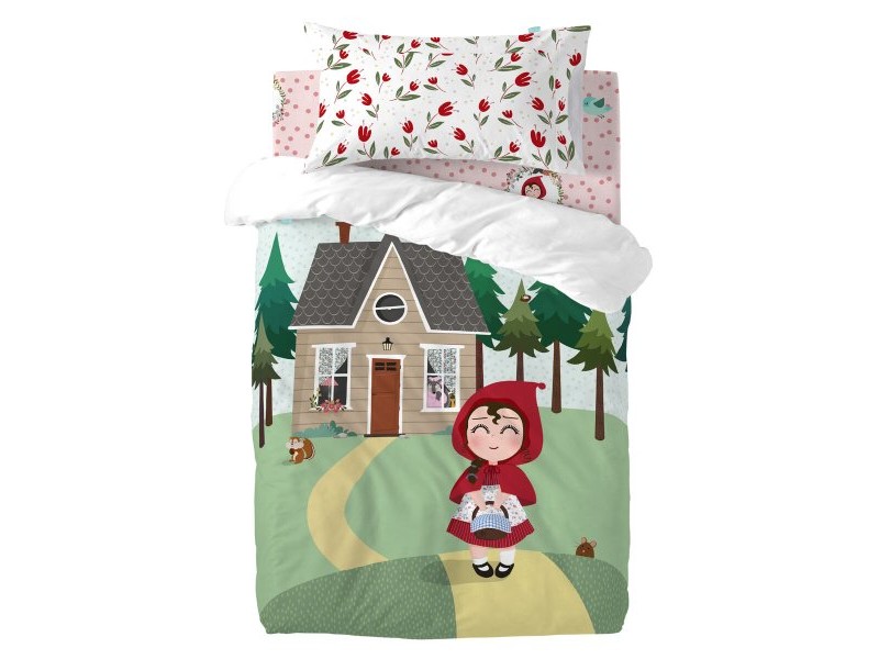 Комплект покривка за завивка HappyFriday Mr Fox Red riding hood  Многоцветен Бебешко Креватче 2 Части