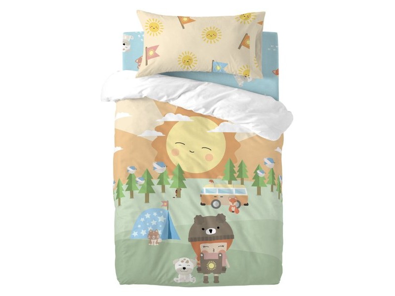 Комплект покривка за завивка HappyFriday Happynois Camping Многоцветен Бебешко Креватче 2 Части