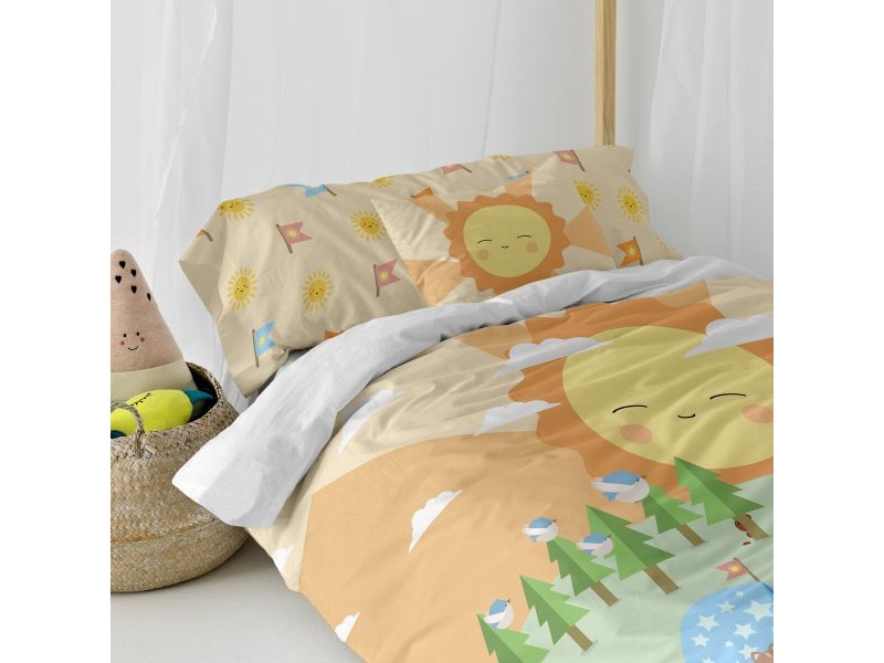 Комплект покривка за завивка HappyFriday Happynois Camping Многоцветен 105 легло 2 Части