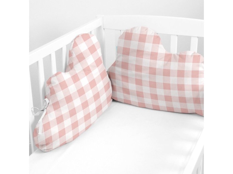 Протектор за ясла HappyFriday Basic Kids Vichy Розов 60 x 40 cm