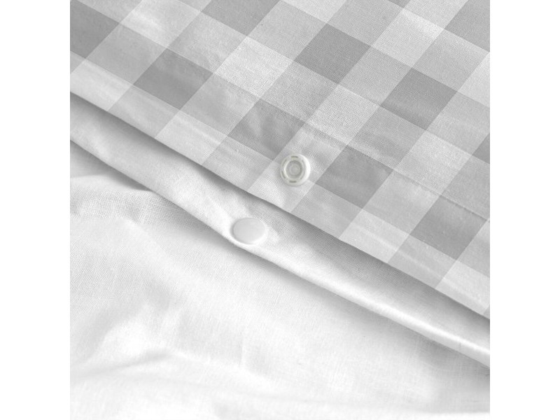 Комплект покривка за завивка HappyFriday Basic Kids Сив Бебешко Креватче Гингам 2 Части