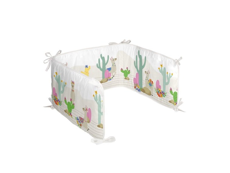 Протектор за ясла HappyFriday Moshi Moshi Cute llamas Многоцветен 210 x 40 cm