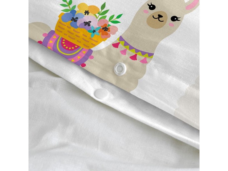 Комплект покривка за завивка HappyFriday Moshi Moshi Cute Llamas Многоцветен Бебешко Креватче 2 Части