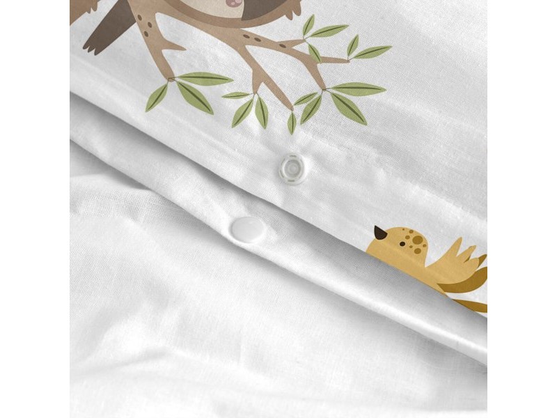Комплект покривка за завивка HappyFriday Moshi Moshi Happy Sloth Многоцветен 80 легло 2 Части
