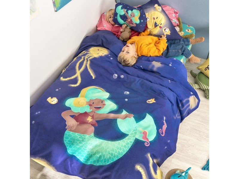 Комплект покривка за завивка HappyFriday Mr Fox Happy mermaid Многоцветен 105 легло 2 Части