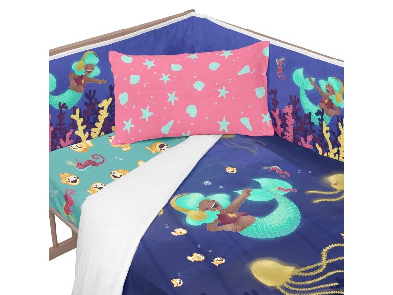 Протектор за ясла HappyFriday Mr Fox Happy mermaid Многоцветен 210 x 40 cm