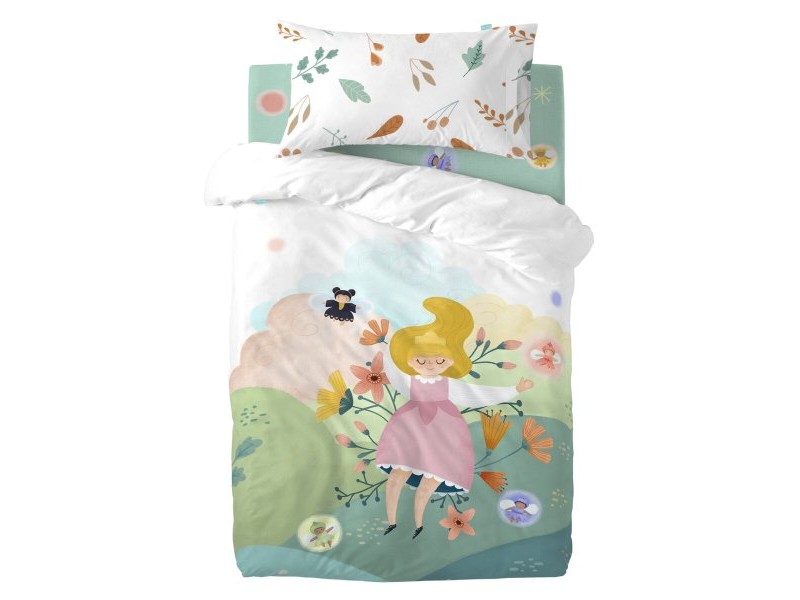 Комплект покривка за завивка HappyFriday Mr Fox Dreaming   Многоцветен Бебешко Креватче 2 Части