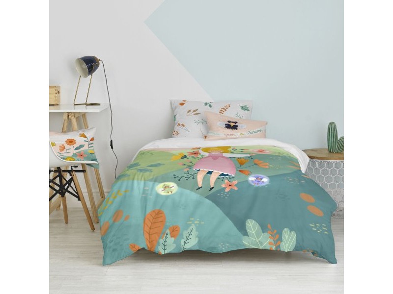 Комплект покривка за завивка HappyFriday Mr Fox Dreaming   Многоцветен 80 легло 2 Части