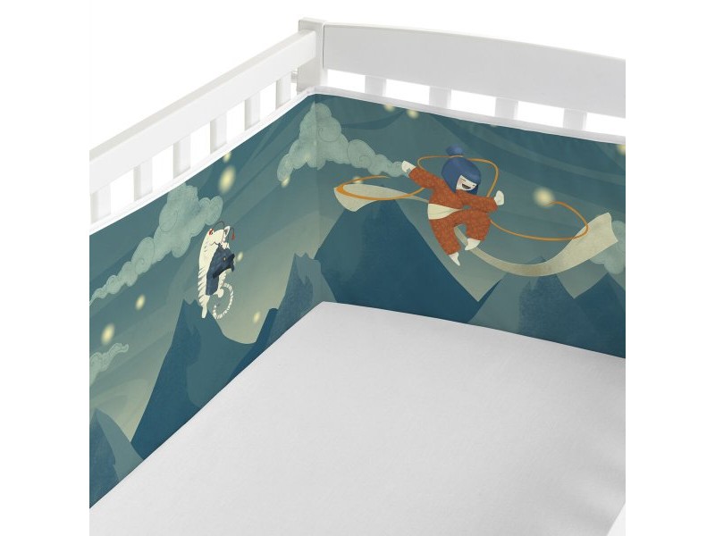 Протектор за ясла HappyFriday Mr Fox The warrior Многоцветен 210 x 40 cm