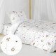 Комплект покривка за завивка HappyFriday Mini Woods animals Многоцветен 80 легло 2 Части