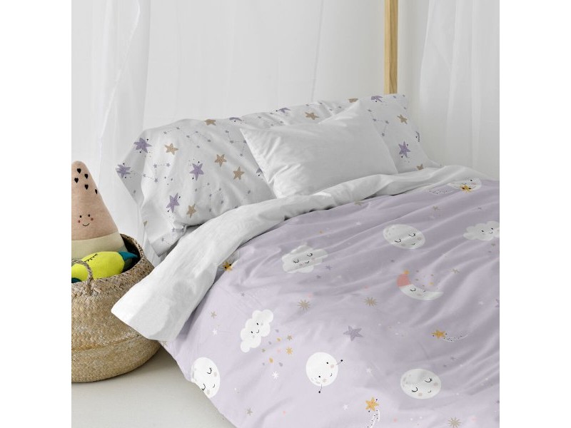 Комплект покривка за завивка HappyFriday Moshi Moshi Moons Многоцветен 80/90 легло 2 Части