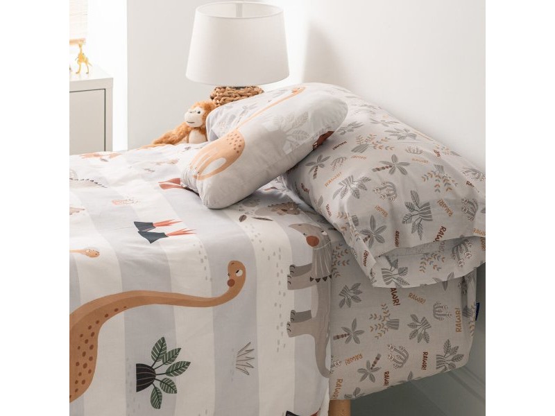Комплект покривка за завивка HappyFriday Moshi Moshi Dino Family Многоцветен 2 Части