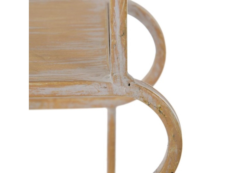 Лавица 43 x 13 x 84 cm Естествен Метал Бял