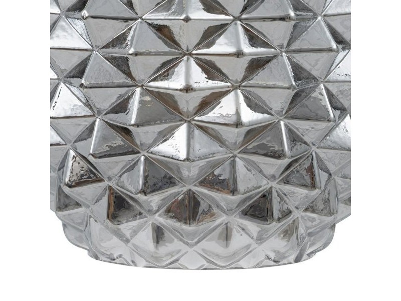 Полилей 15 x 15 x 17,5 cm Кристал Сребро Желязо Ø 15 cm