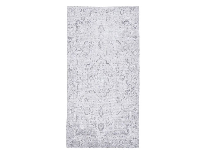 Килим 80 x 150 cm Сив полиестер Памук Килим 80 x 150 cm Сив полиестер Памук