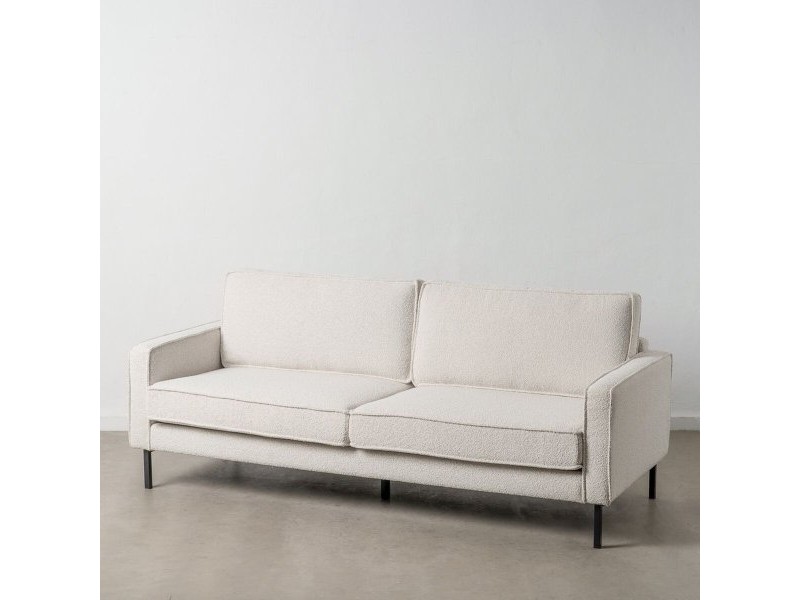 Триместно канапе 213 x 87 x 90 cm Бял Метал