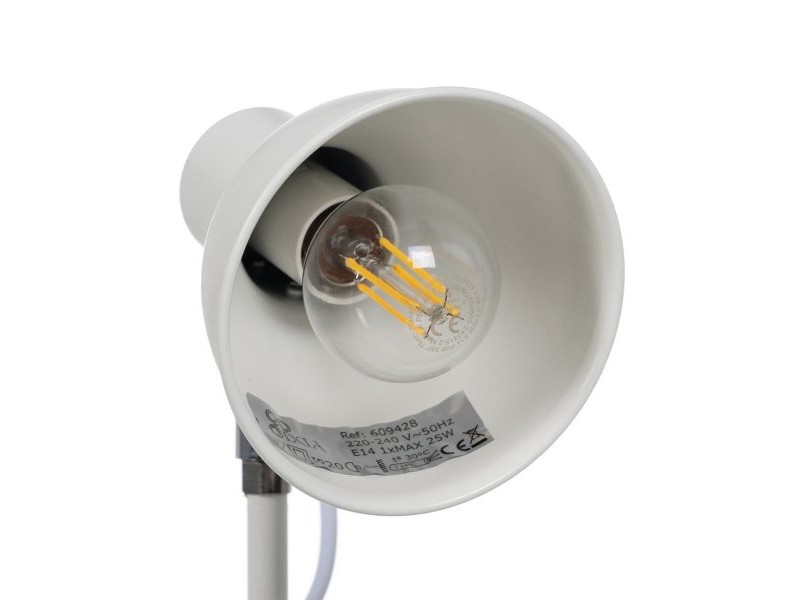 Настолна лампа Бял Желязо 25 W 220-240 V 15 x 14,5 x 36,5 cm