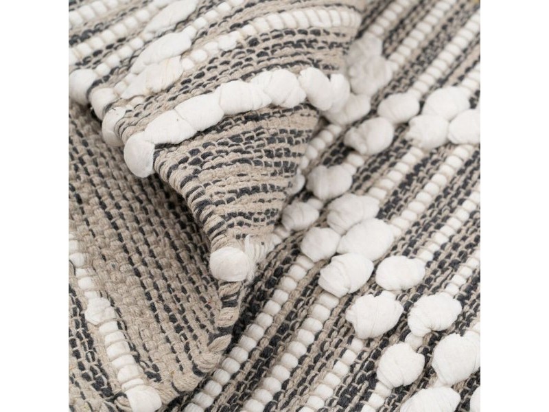 Килим Бял Сив 60 % памук 40 % полиестер 80 x 150 cm