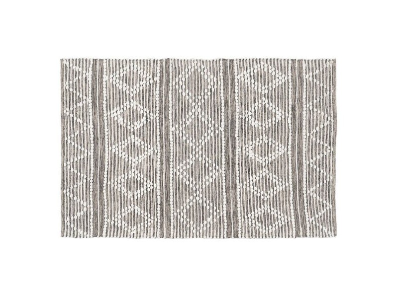 Килим Бял Сив 60 % памук 40 % полиестер 120 x 180 cm