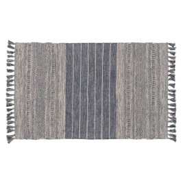 Килим Син Бял 70 % памук 30 % полиестер 120 x 180 cm