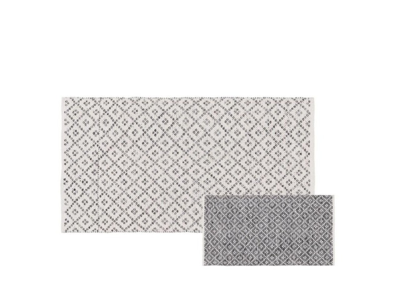 Килим Бял Сив 70 % памук 30 % полиестер 80 x 150 cm