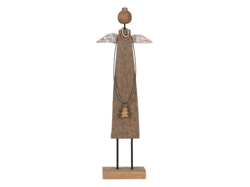 Коледна Украса Естествен Дърво манго Ангел 22 x 8,5 x 71,5 cm