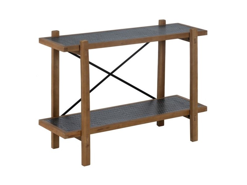 Лавица OSLO Черен Естествен Желязо 107 x 40 x 80 cm
