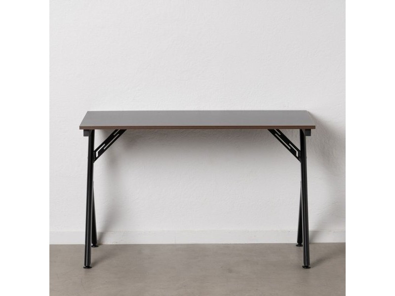 Бюро Дървен MDF Черен Естествен 120 x 60 x 75 cm