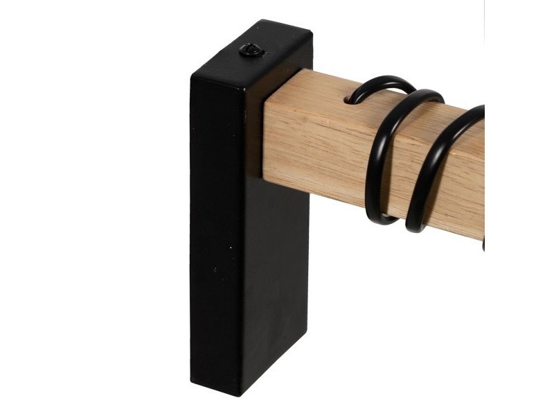 Аплик за стена Черен Бежов Дървен Желязо A 220-240 V 15 x 5 x 12 cm