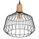 Полилей Черен Естествен Дървен Желязо 220-240 V 36 x 36 cm