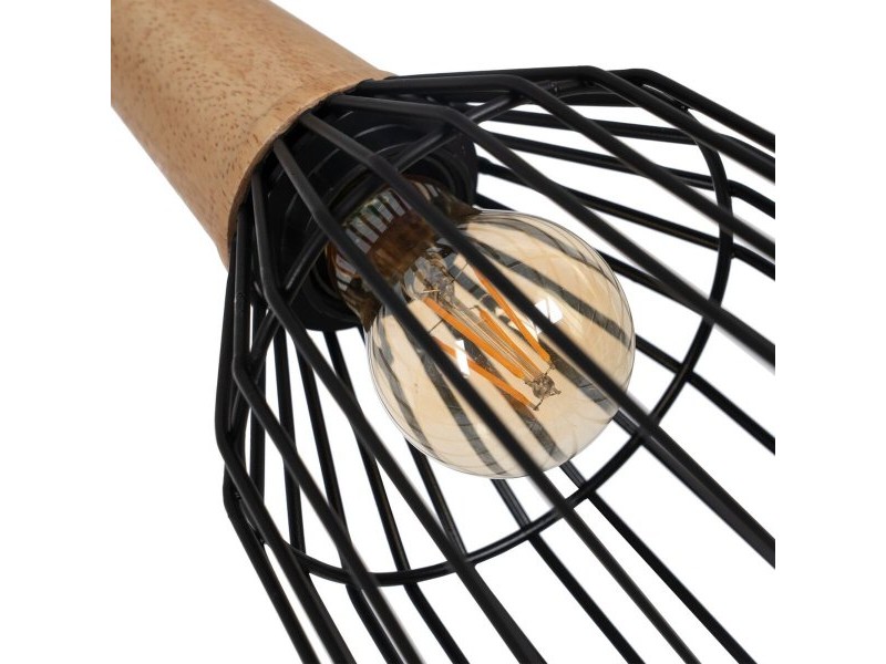 Полилей Черен Естествен Дървен Желязо 220-240 V 20 x 19,5 cm