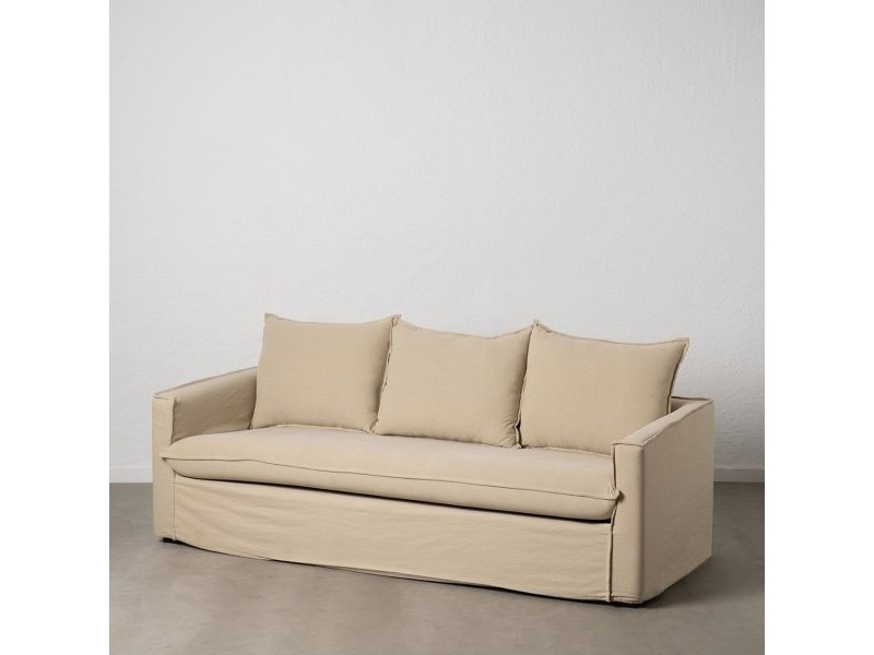 Триместно канапе Бежов 220 x 95 x 90 cm