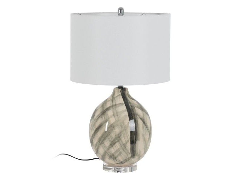Настолна лампа Бял Черен Метал Керамика Кристал 60 W 220-240 V 45 x 45 x 73 cm