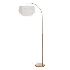 Лампион Бял Златен Метал Пера 60 W 220-240 V 68 x 40 x 175 cm