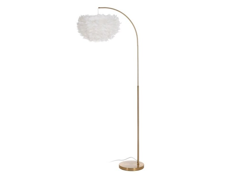 Лампион Бял Златен Метал Пера 60 W 220-240 V 68 x 40 x 175 cm
