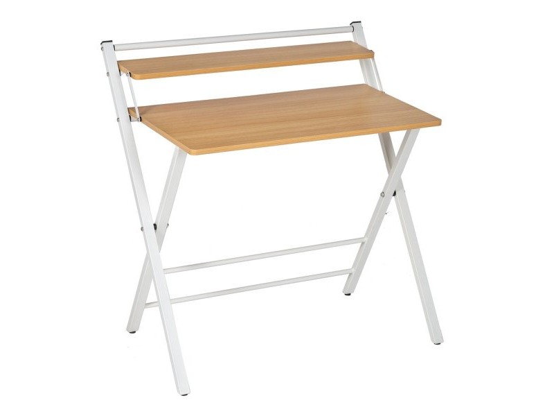 Бюро Бял Естествен Желязо Дървен MDF 87 x 56 x 87 cm Бюро Бял Естествен Желязо Дървен MDF 87 x 56 x 87 cm