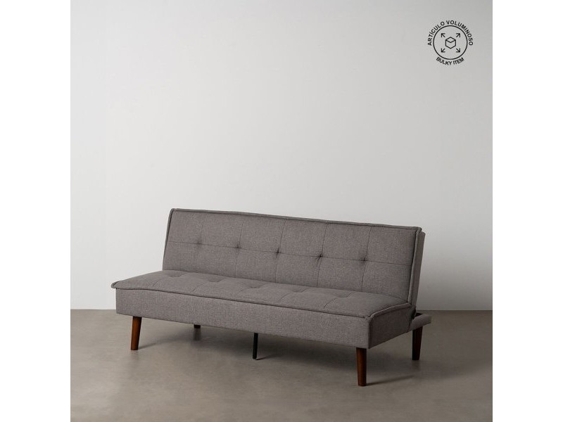 Разтегателен диван Черен Сив 181 x 102 x 85 cm