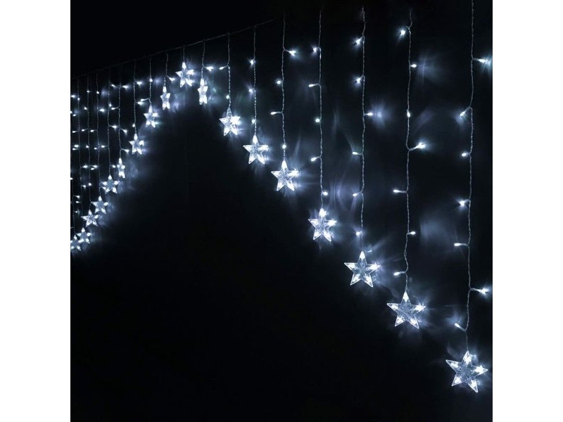 LED Светлинна Завеса Звезди Бял 8 m 16 X 15 X 19 CM