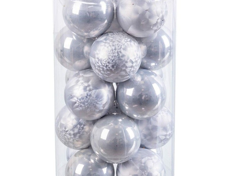 Коледни топки Сребрист Пластмаса 6 x 6 x 6 cm (20 броя)