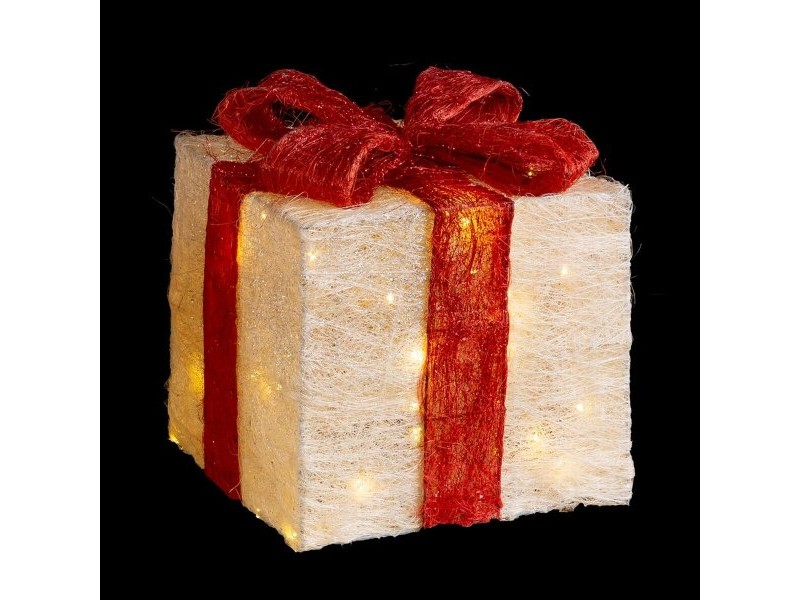 Коледна Украса Бял Червен Метал влакно Подаръчна кутия 25 x 25 x 31 cm (3 броя) Коледна Украса Бял Червен Метал влакно Подаръчна кутия 25 x 25 x 31 cm (3 броя)