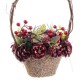 Коледна Украса Червен Многоцветен Pатан Пластмаса Foam Ананаси Кошница 21 x 21 x 30 cm