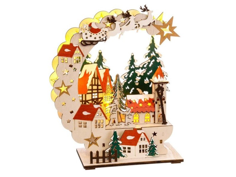 Коледна Украса Многоцветен Естествен Дървен 19 x 8 x 22 cm