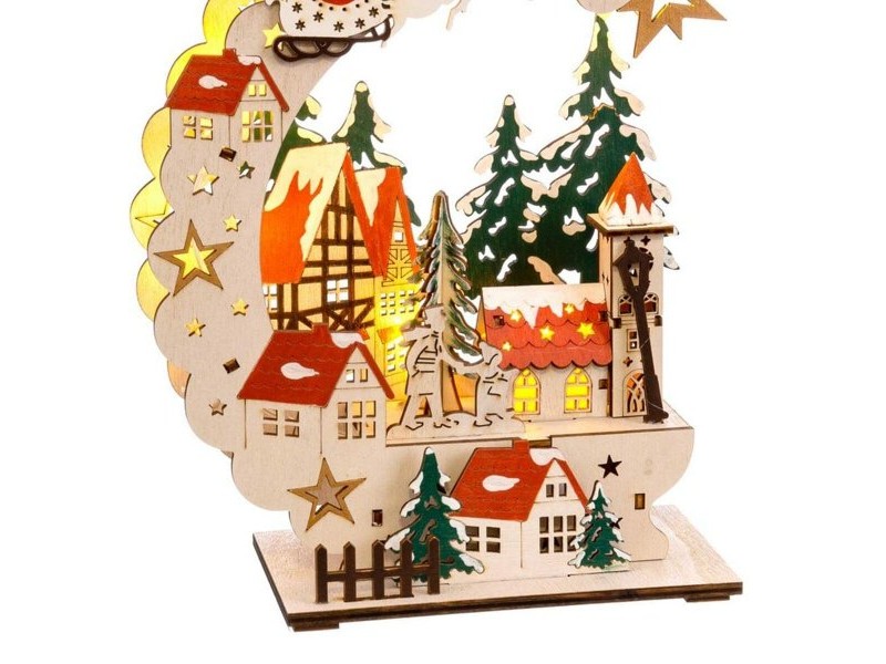 Коледна Украса Многоцветен Естествен Дървен 19 x 8 x 22 cm