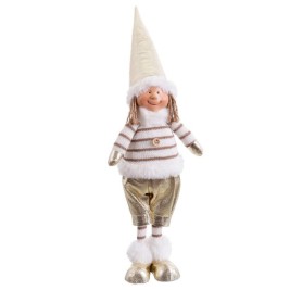 Коледна Украса Бял Златен Метал Полирезин Състав Дете 12 x 8,5 x 40 cm