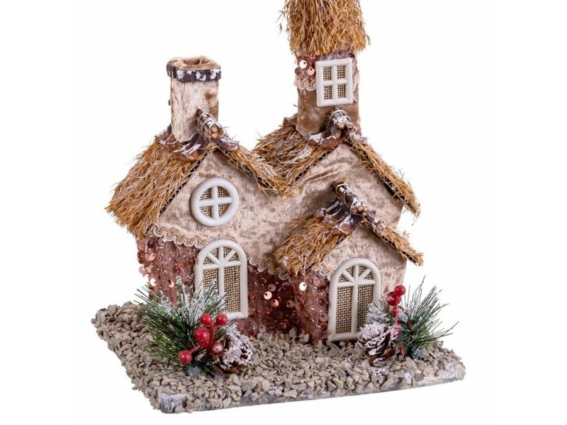 Коледна Украса Многоцветен Естествен Polyfoam Къща 20 x 16 x 28,5 cm